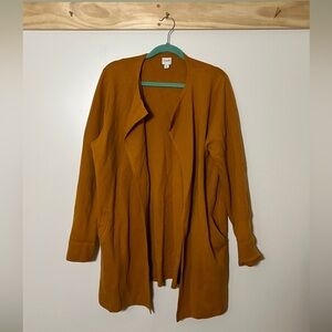J. Crew Open Cardigan Long Golden Rod Women Size XL Business Casual